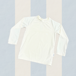 Unisex boys girls rash top swimsuit cream soft, lined, long-sleeve