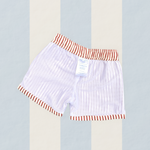 Boys swim shorts lining
 in red stripe  